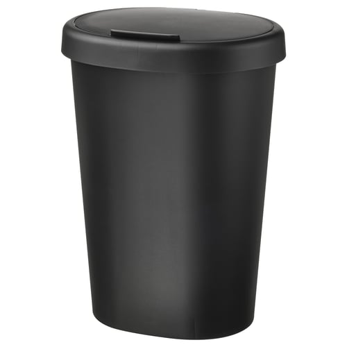 HÖLASS Bote con tapa, negro, 8 l