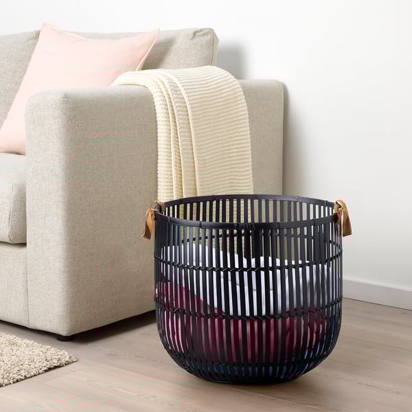 HURRING Canasta, bambú negro, 40 cm - IKEA