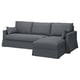 HYLTARP Sofá 3 asientos c/chaiselongue dcha, Gransel gris