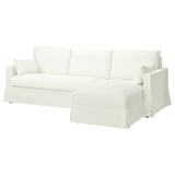 HYLTARP Sofá 3 asientos c/chaiselongue dcha, Hallarp blanco
