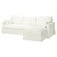 HYLTARP Sofá 3 asientos c/chaiselongue dcha, Hallarp blanco