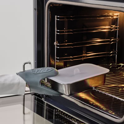IKEA 365+ Recipiente con tapa, rectangular ac inox/silicona, 1.0 l