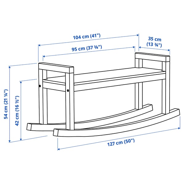 IKEA PS 2026 Banca, pino barniz transparente, 127 cm