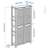 IVAR Estante con puertas, con 4 puertas/pino, 89x30x179 cm