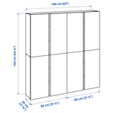 IVAR Gabinete de pared con puertas, pino, 160x30x163 cm