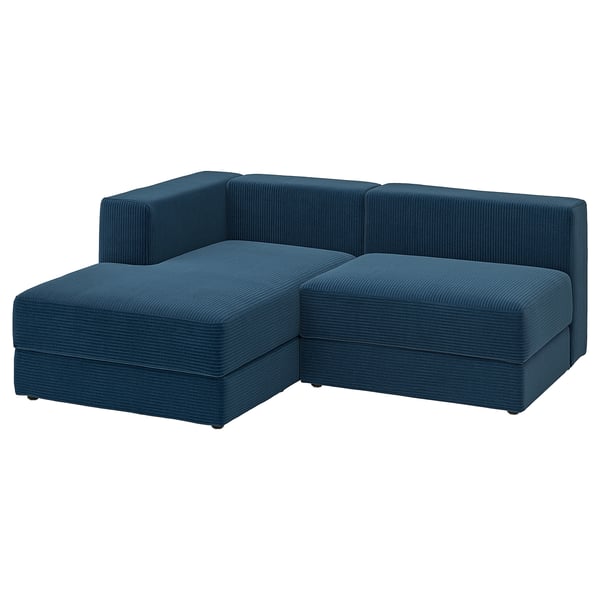 JÄTTEBO Sofá 2.5 asientos con chaiselongue, izquierda/Samsala azul oscuro