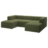 JÄTTEBO Sofá de 3.5 asientos /chaiselongue, Reposabrazos Samsala/Amarillo oscuro-verde