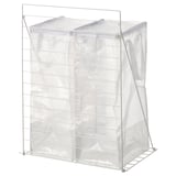 JOSTEIN Bolsa con base, blanco/transparente int/ext, 60x40x74 cm
