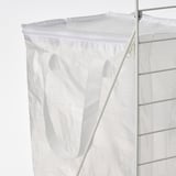 JOSTEIN Bolsa con base, blanco/transparente int/ext, 60x40x74 cm