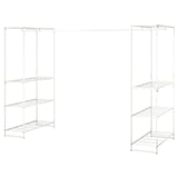 JOSTEIN Estante con barra, int/ext/alambre blanco, 81x166/270x180 cm