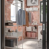JOSTEIN Estante con barra, int/ext/alambre blanco, 81x166/270x180 cm