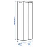 JOSTEIN Estante con funda, int/ext alambre/transparente blanco, 61x41x180 cm