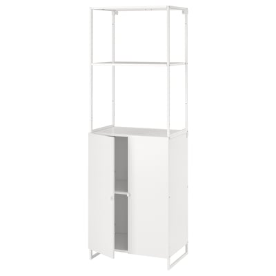 JOSTEIN Estante con puertas, int/ext/blanco, 61x44x180 cm