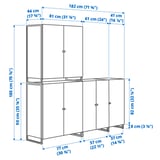 JOSTEIN Estante con puertas, int/ext/blanco, 182x44x180 cm