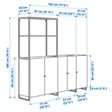 JOSTEIN Estante con puertas, int/ext/blanco, 182x44x180 cm