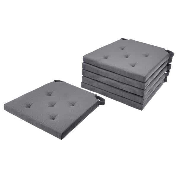 JUSTINA Cojín para silla, gris, 42/35x40x4 cm