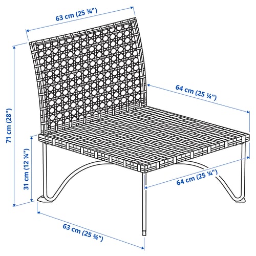 JUTHOLMEN Módulo de 1 asiento, exterior, café grisáceo oscuro