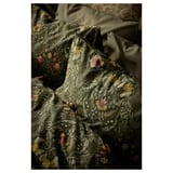 KÄRRDUNÖRT Funda nórdica +funda(s) de almohada, verde oscuro/multicolor, King