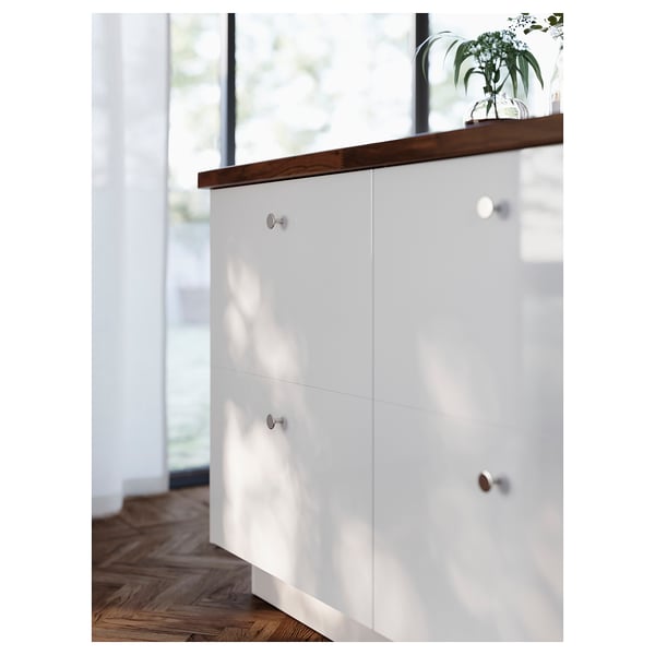 KARLBY Barra para isla de cocina, nogal/chapa, 188x106.7x3.8 cm