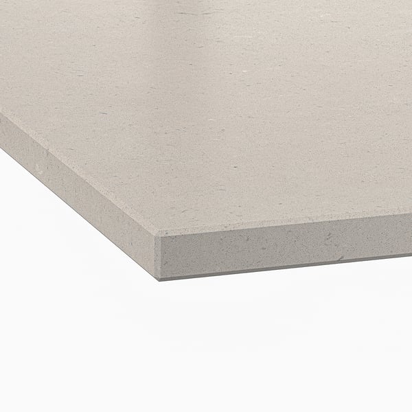 KASKER Barra a medida, gris claro mate/beige/efecto piedra cuarzo, 1 m²x2.0 cm