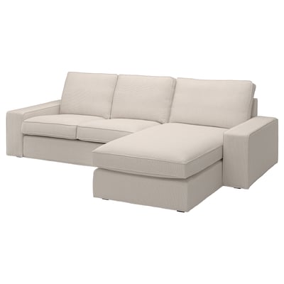KIVIK Sofá 3 plazas con chaise, Tresund beige claro