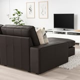KIVIK Sofá con 3 asientos, +chaiselongue/Grann/Bomstad café oscuro