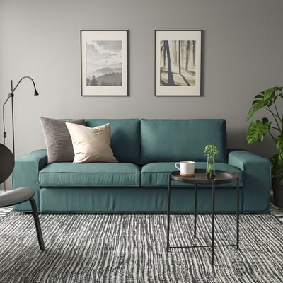 KIVIK Sofá con 3 asientos, Kelinge gris turquesa