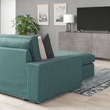 KIVIK Sofá de 4 asientos c/chaise longue, Kelinge gris turquesa