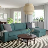 KIVIK Sofá de 4 asientos c/chaise longue, Kelinge gris turquesa