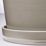 KLOTLÖNN Maceta con plato, int/ext/gris/beige, 24 cm