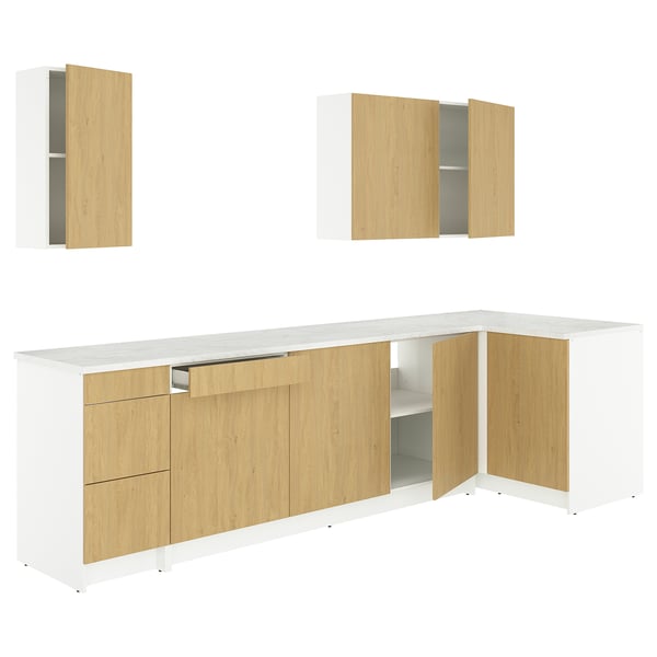 KNOXHULT Cocina de esquina, efecto roble