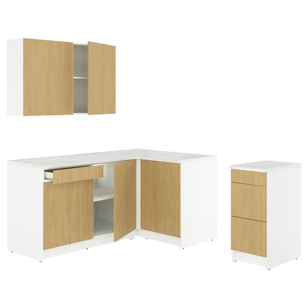 KNOXHULT Cocina de esquina, efecto roble