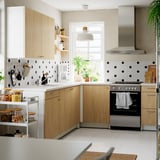 KNOXHULT Cocina de esquina, efecto roble