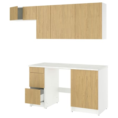 KNOXHULT Cocina, efecto roble, 236x61x224 cm