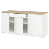 KNOXHULT Gabinete bajo con puertas y cajón, blanco Estructura, 182.9x61.0x91.4 cm