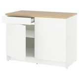 KNOXHULT Gabinete bajo con puertas y cajón, blanco Estructura, 121.9x61.0x91.4 cm
