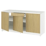 KNOXHULT Gabinete bajo con puertas y cajón, efecto roble, 182.9x61.0x91.4 cm