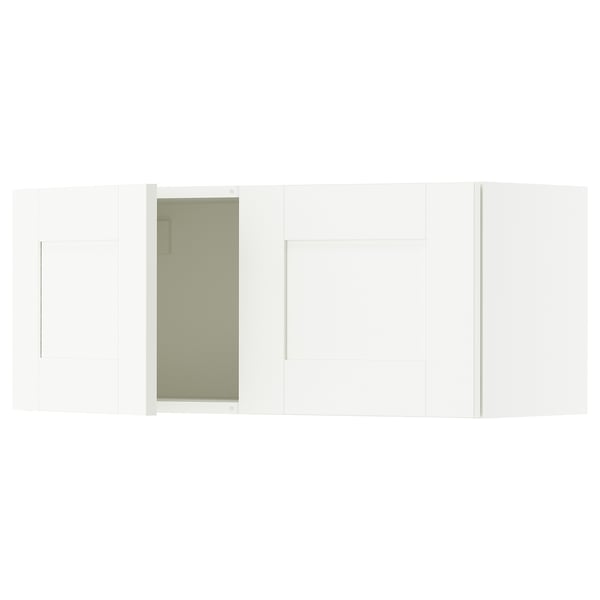 KNOXHULT Gabinete de pared con puertas, blanco Estructura, 76.2x30.5x31.7 cm