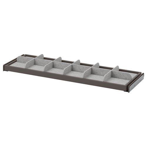 KOMPLEMENT Bandeja extraíble con divisor, gris oscuro/gris claro, 100x35 cm