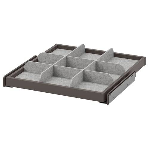 KOMPLEMENT Bandeja extraíble con divisor, gris oscuro/gris claro, 50x58 cm