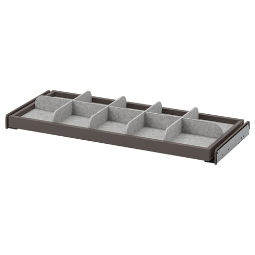 KOMPLEMENT Bandeja extraíble con divisor, gris oscuro/gris claro, 75x35 cm