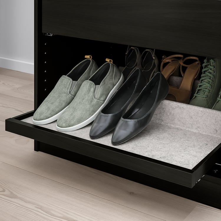 KOMPLEMENT Bandeja extraíble y zapatero negrocafé/gris claro IKEA