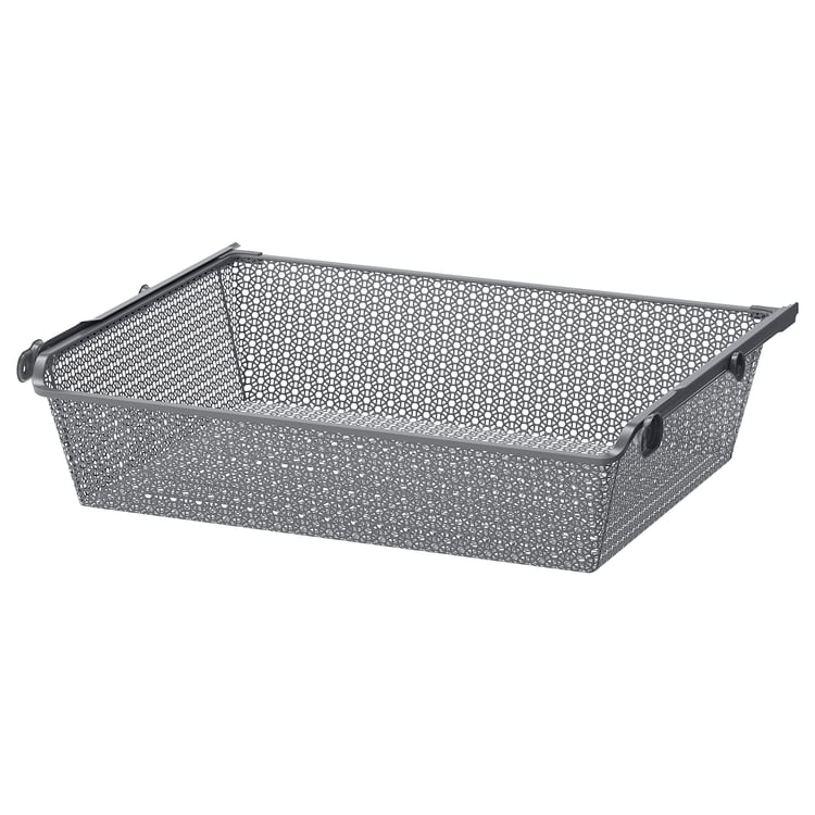 KOMPLEMENT Canasta de metal y riel extraíble - gris oscuro - IKEA
