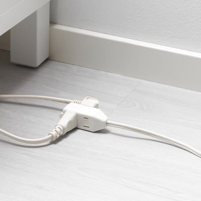 KOPPLA Cable de extensión, sin toma de tierra blanco, 3.6 m