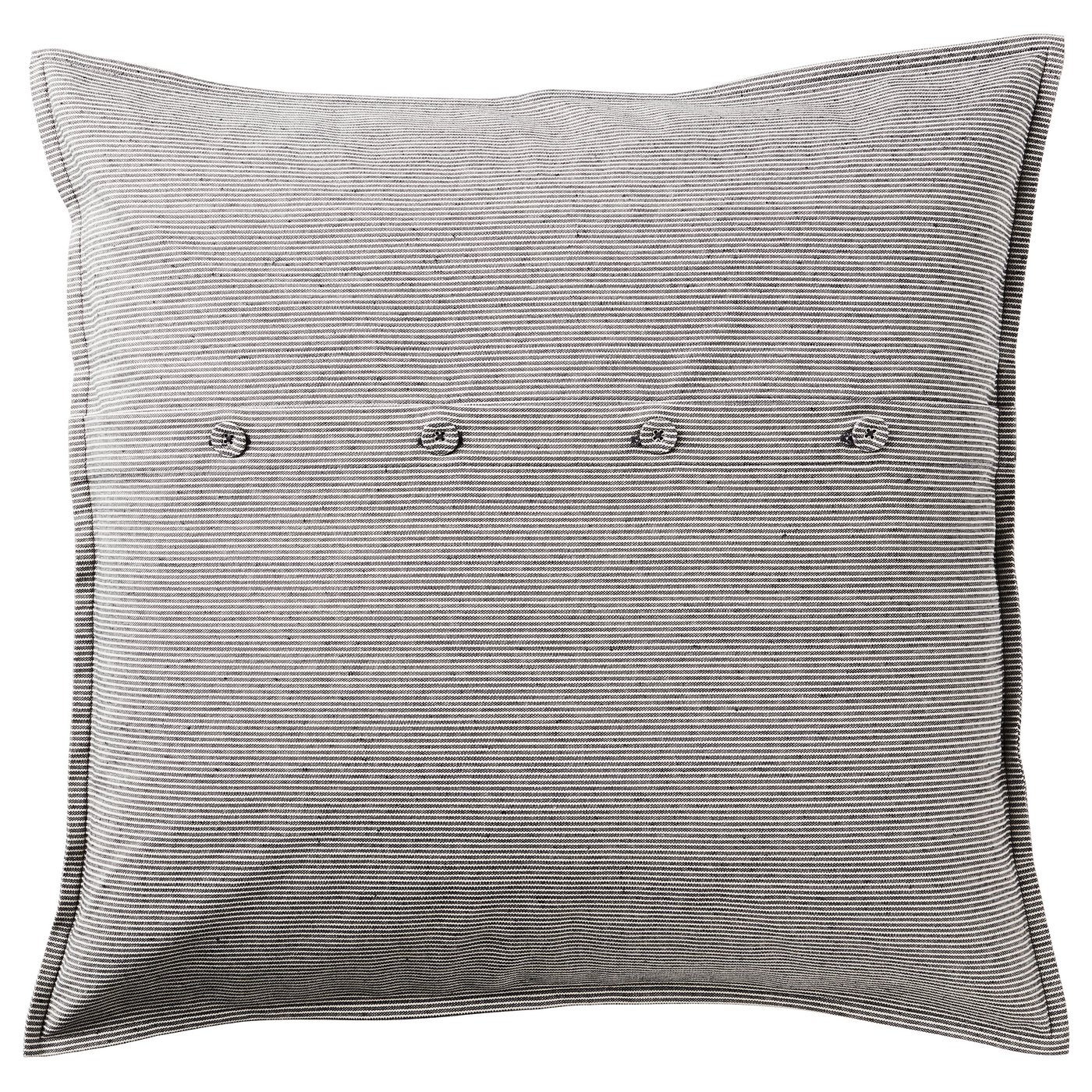 KRISTIANNE Funda de cojín - blanco/gris oscuro rayas - IKEA