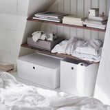 KUGGIS Caja con tapa, blanco, 37x54x21 cm