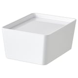 KUGGIS Caja con tapa, blanco, 13x18x8 cm