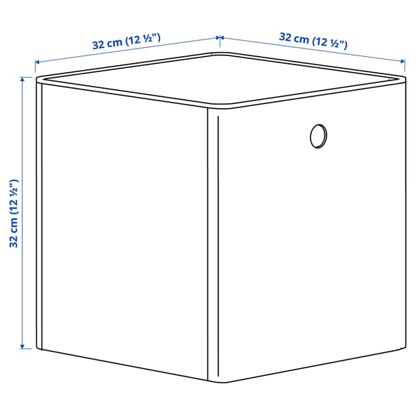 KUGGIS Caja para almacenaje con tapa, blanco, 32x32x32 cm