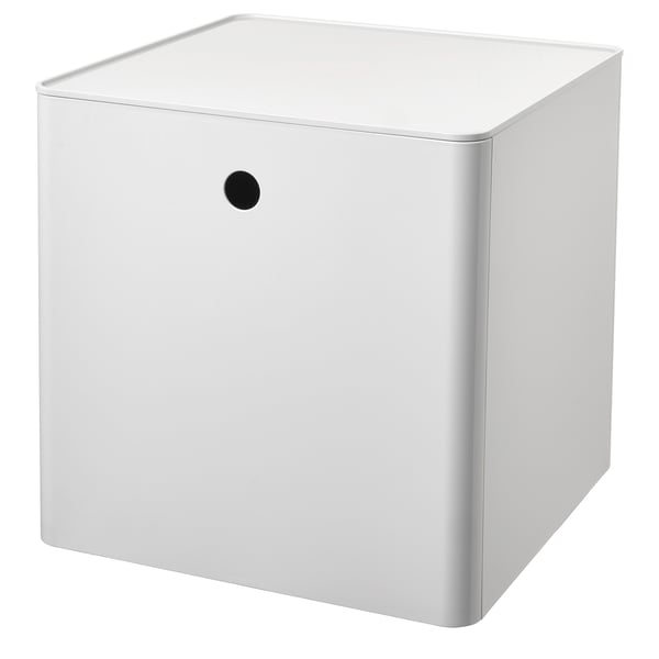 KUGGIS Caja para almacenaje con tapa, blanco, 32x32x32 cm