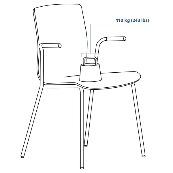 LÄKTARE Silla sala de juntas, chapa abedul/blanco